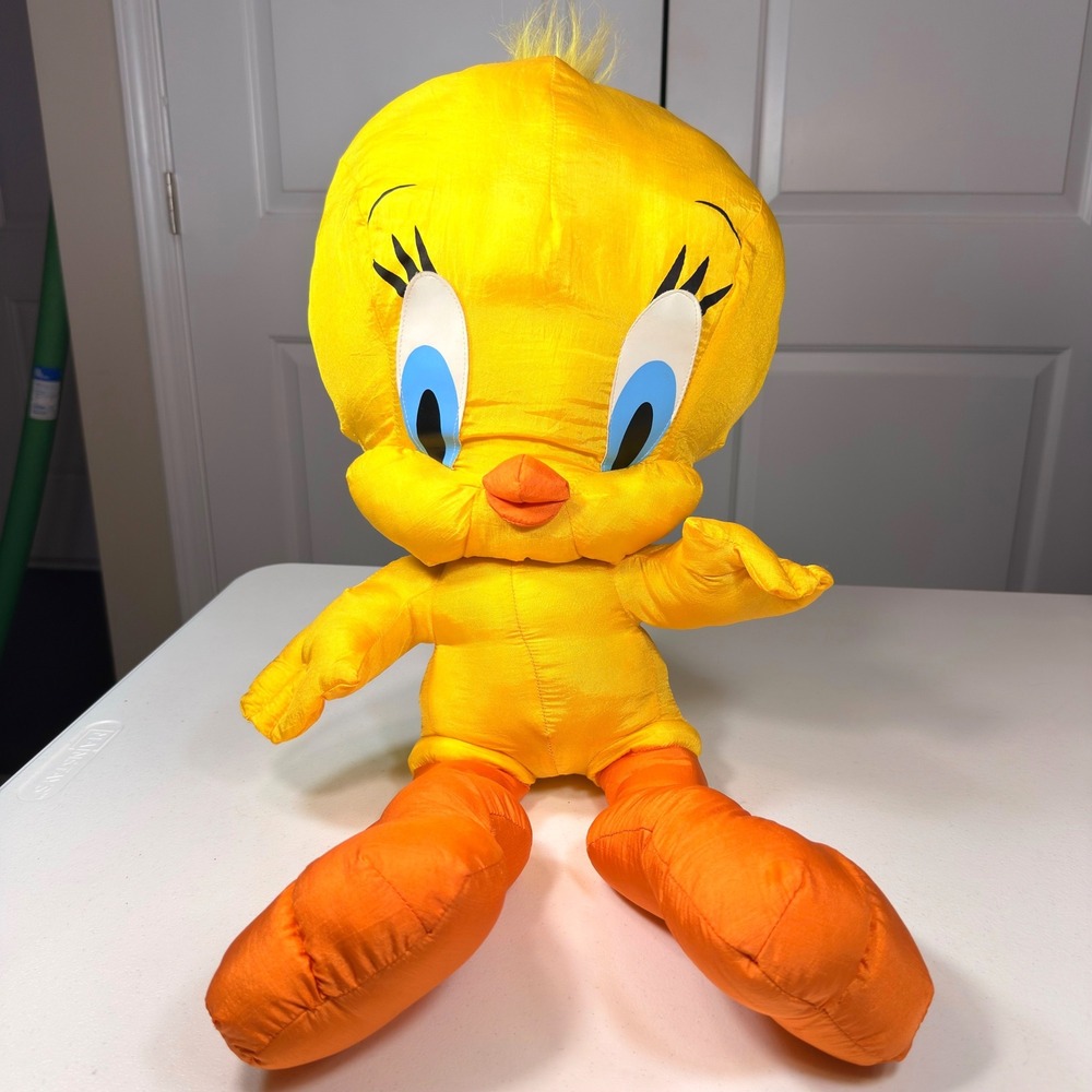 Vintage 1997 Tweety Bird Looney Tunes Plush Play-By-Play Parachute Nylon 24"